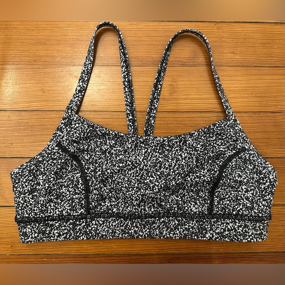 lululemon athletica Black and White Speckled Sports Bra